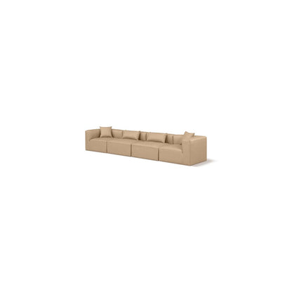Cube Tan Vegan Leather Modular Sofa