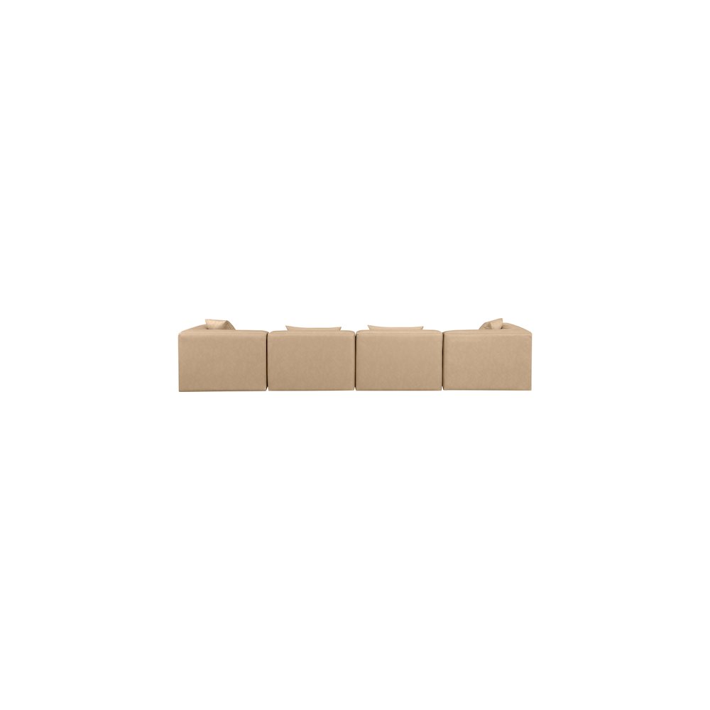 Cube Tan Vegan Leather Modular Sofa