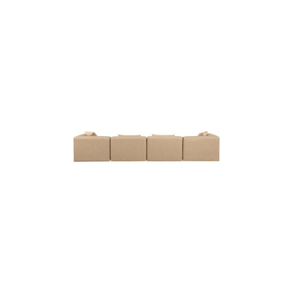 Cube Tan Vegan Leather Modular Sofa