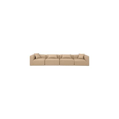 Cube Tan Vegan Leather Modular Sofa