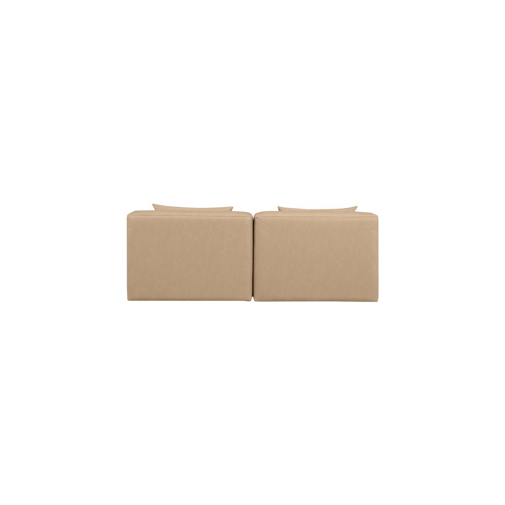 Cube Tan Vegan Leather Modular Sofa