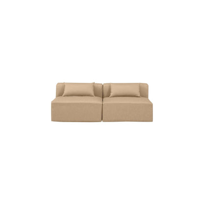 Cube Tan Vegan Leather Modular Sofa