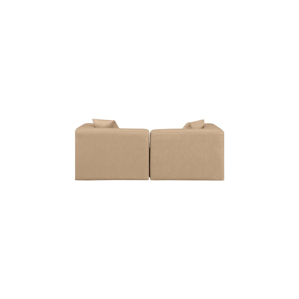 Cube Tan Vegan Leather Modular Sofa