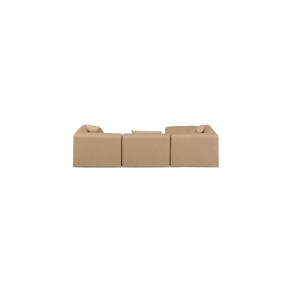 Cube Tan Vegan Leather Modular Sectional