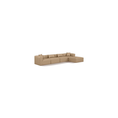 Cube Tan Vegan Leather Modular Sectional