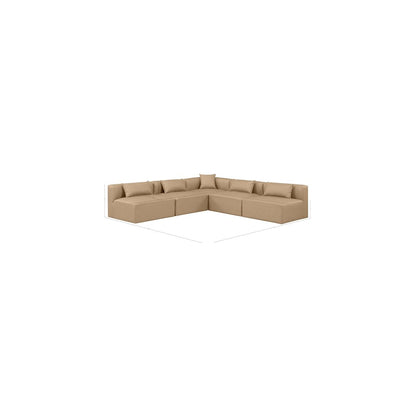Cube Tan Vegan Leather Modular Sectional