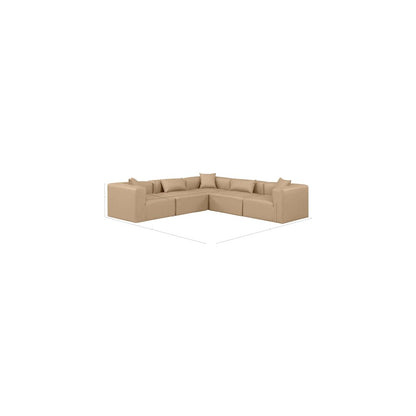 Cube Tan Vegan Leather Modular Sectional