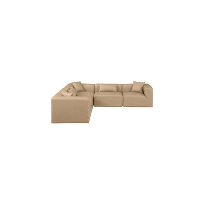 Cube Tan Vegan Leather Modular Sectional