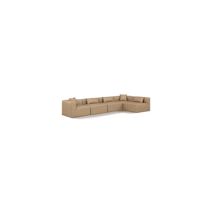 Cube Tan Vegan Leather Modular Sectional