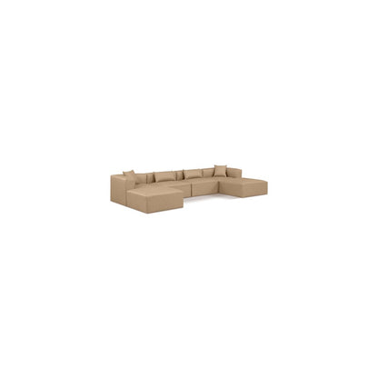 Cube Tan Vegan Leather Modular Sectional