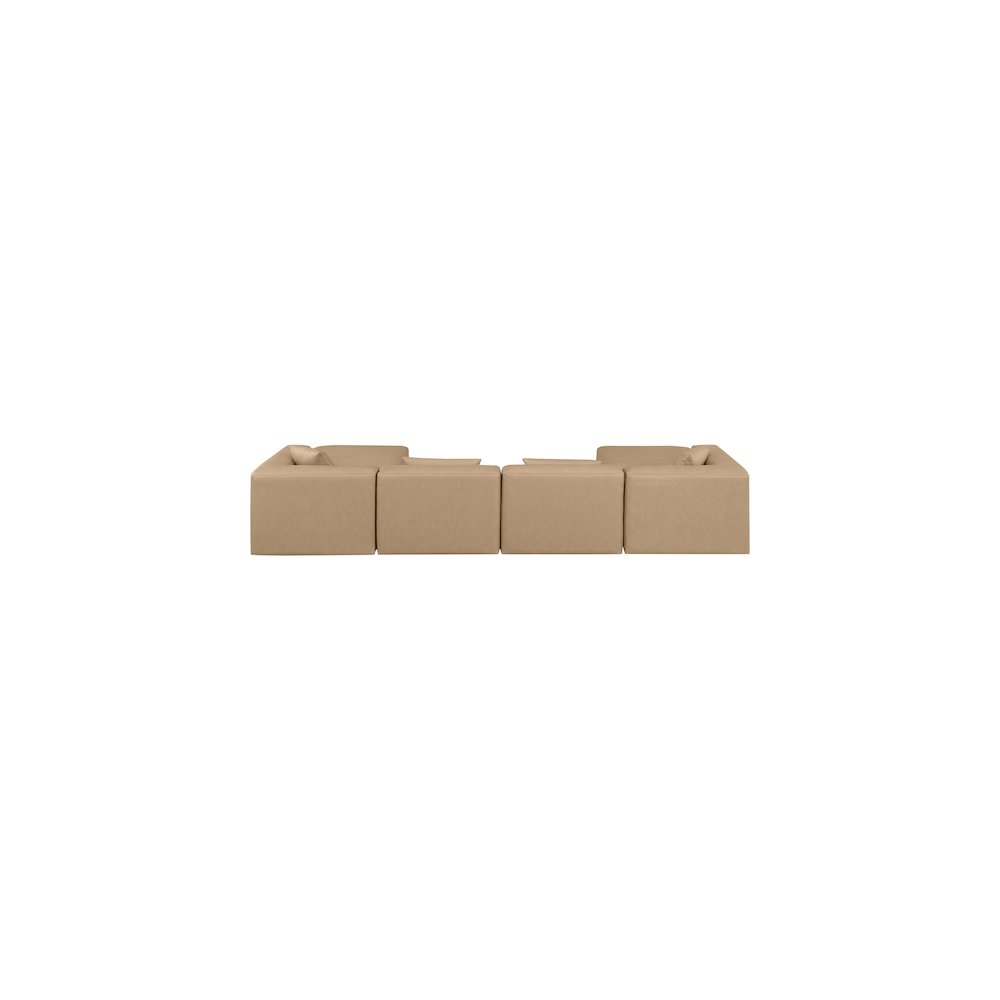 Cube Tan Vegan Leather Modular Sectional