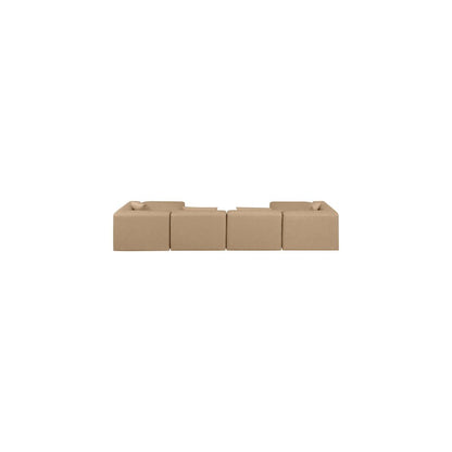 Cube Tan Vegan Leather Modular Sectional