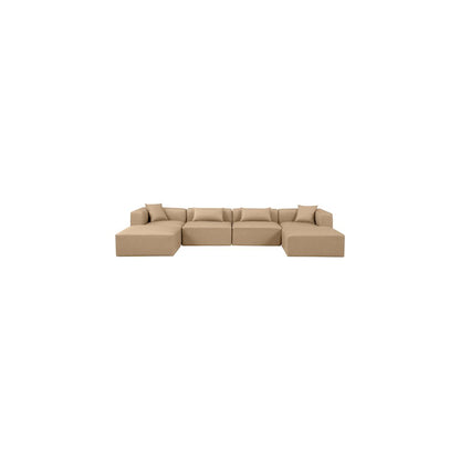 Cube Tan Vegan Leather Modular Sectional