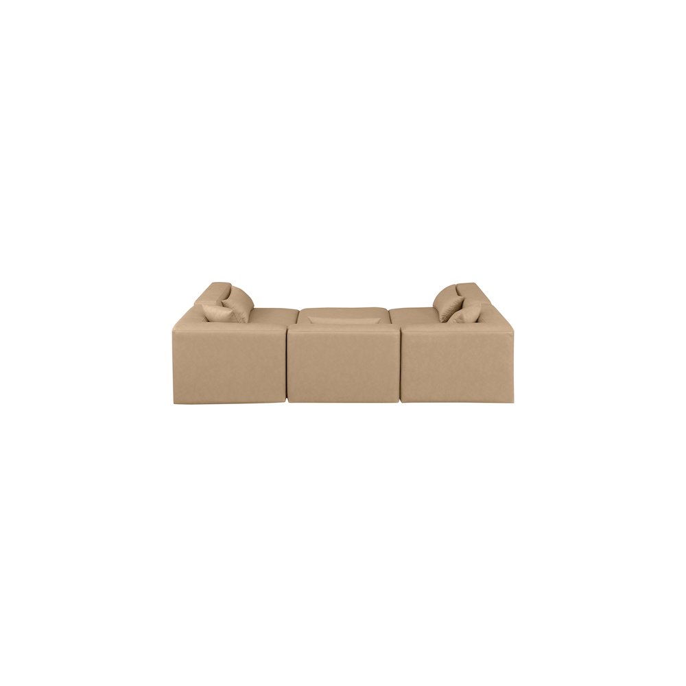 Cube Tan Vegan Leather Modular Sectional