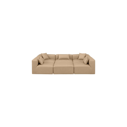 Cube Tan Vegan Leather Modular Sectional