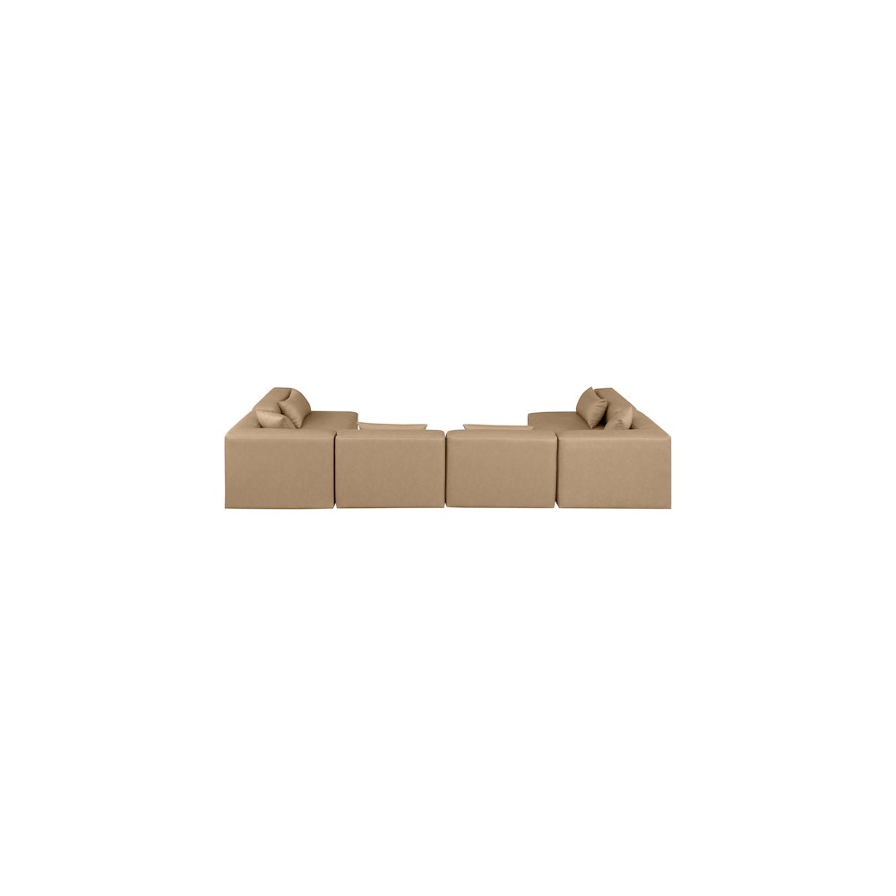 Cube Tan Vegan Leather Modular Sectional