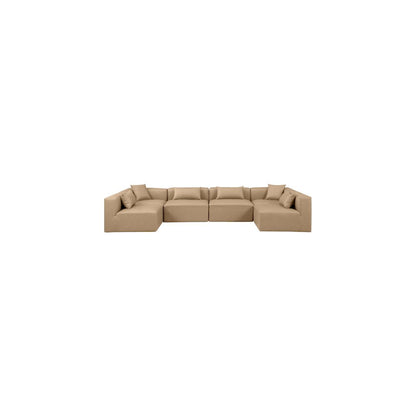 Cube Tan Vegan Leather Modular Sectional