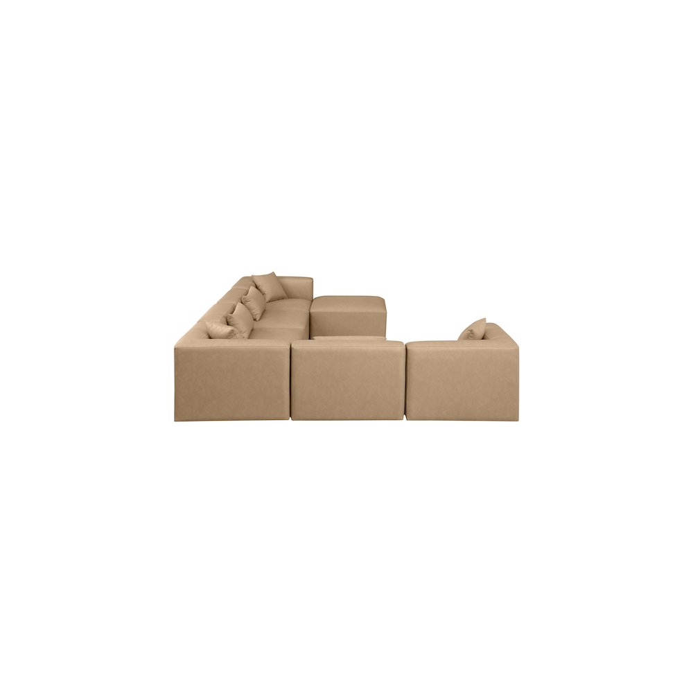 Cube Tan Vegan Leather Modular Sectional