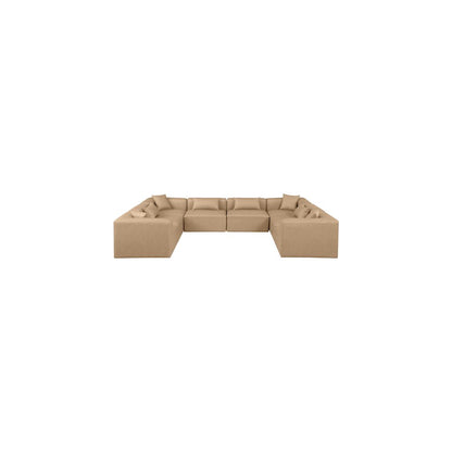 Cube Tan Vegan Leather Modular Sectional