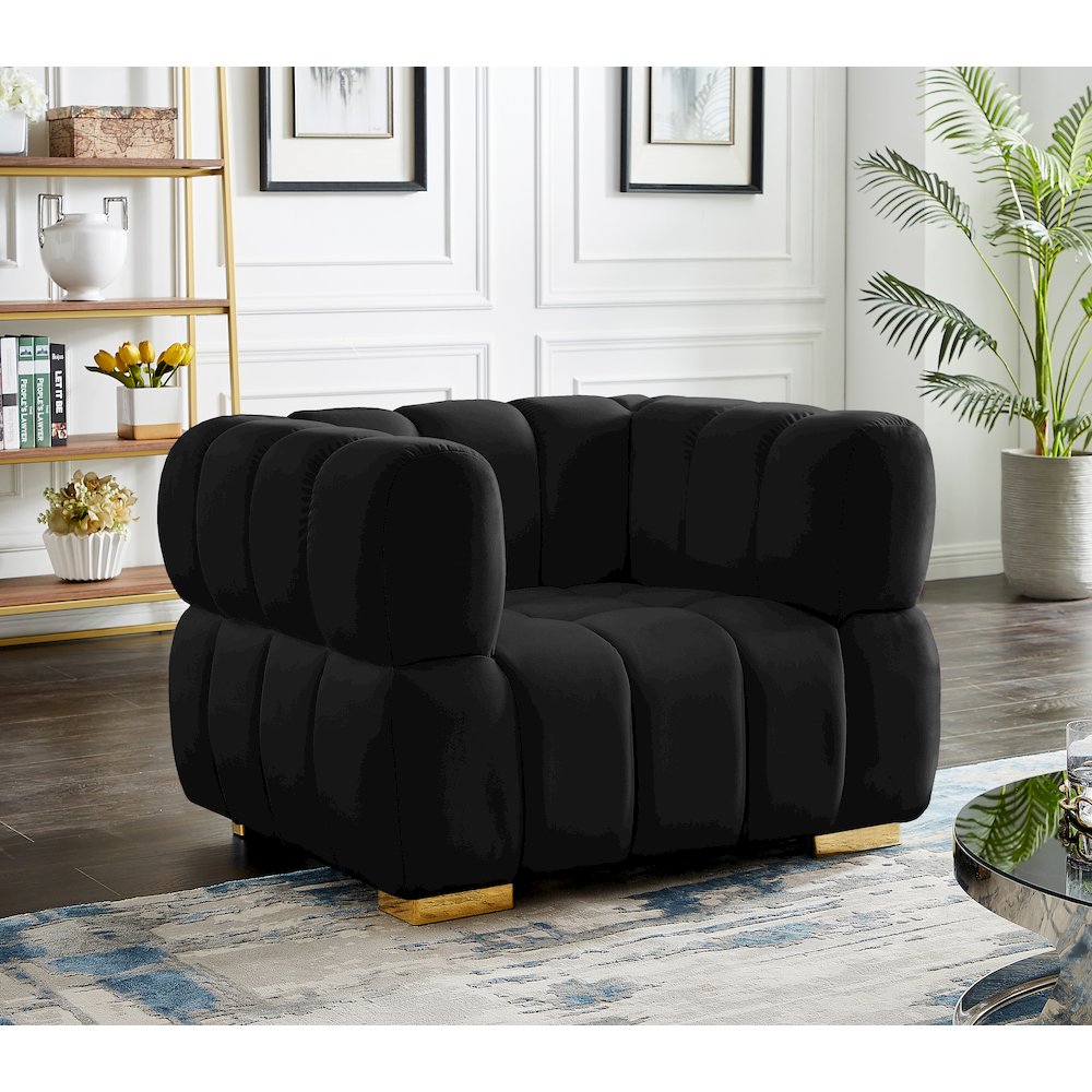 Gwen Black Velvet Chair