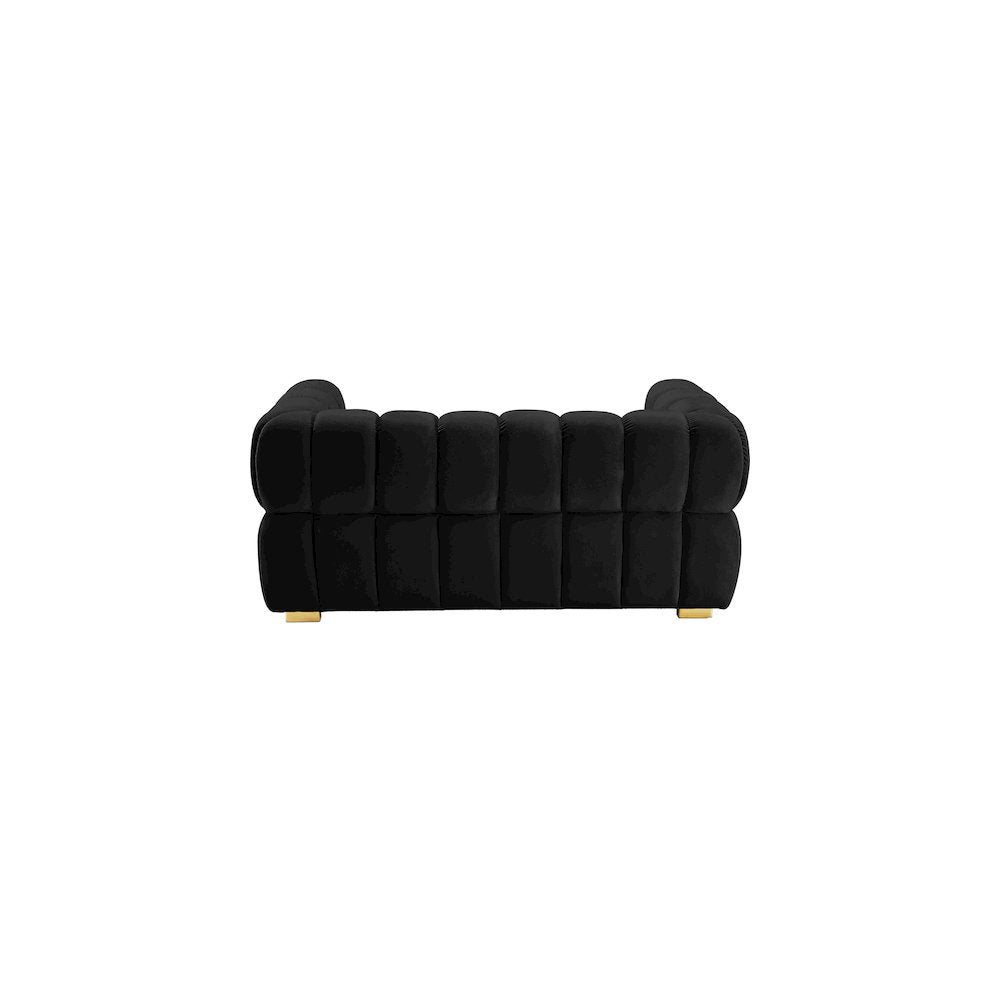 Gwen Black Velvet Loveseat