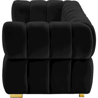 Gwen Black Velvet Loveseat