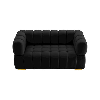 Gwen Black Velvet Loveseat