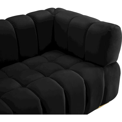 Gwen Black Velvet Loveseat