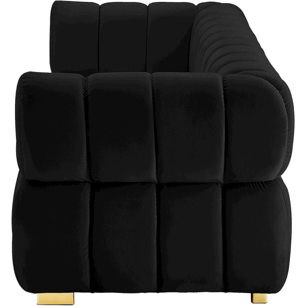 Gwen Black Velvet Sofa
