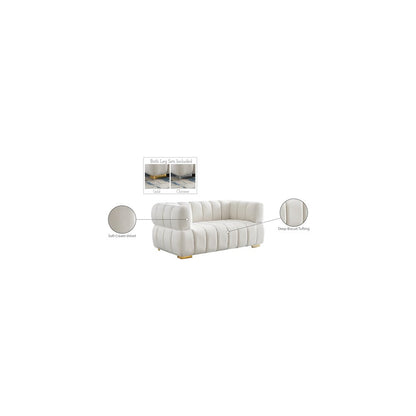 Gwen Cream Velvet Loveseat