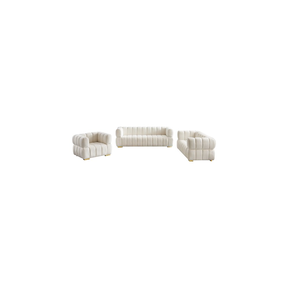 Gwen Cream Velvet Loveseat