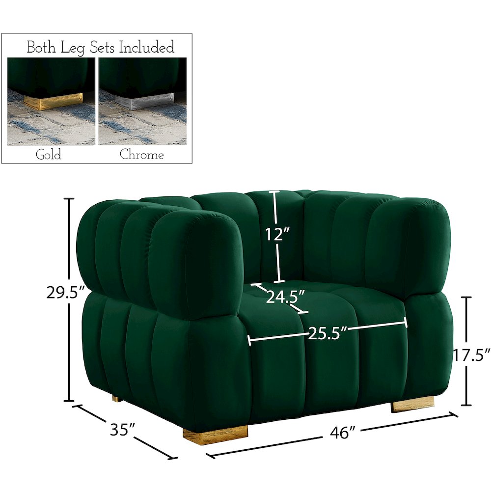 Gwen Green Velvet Chair