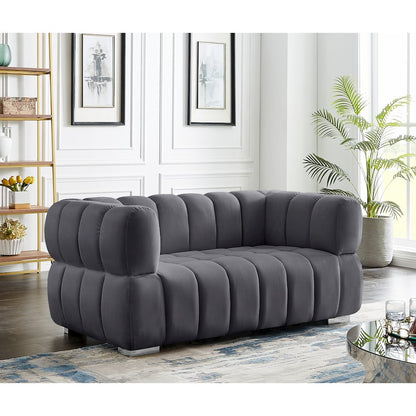 Gwen Grey Velvet Loveseat