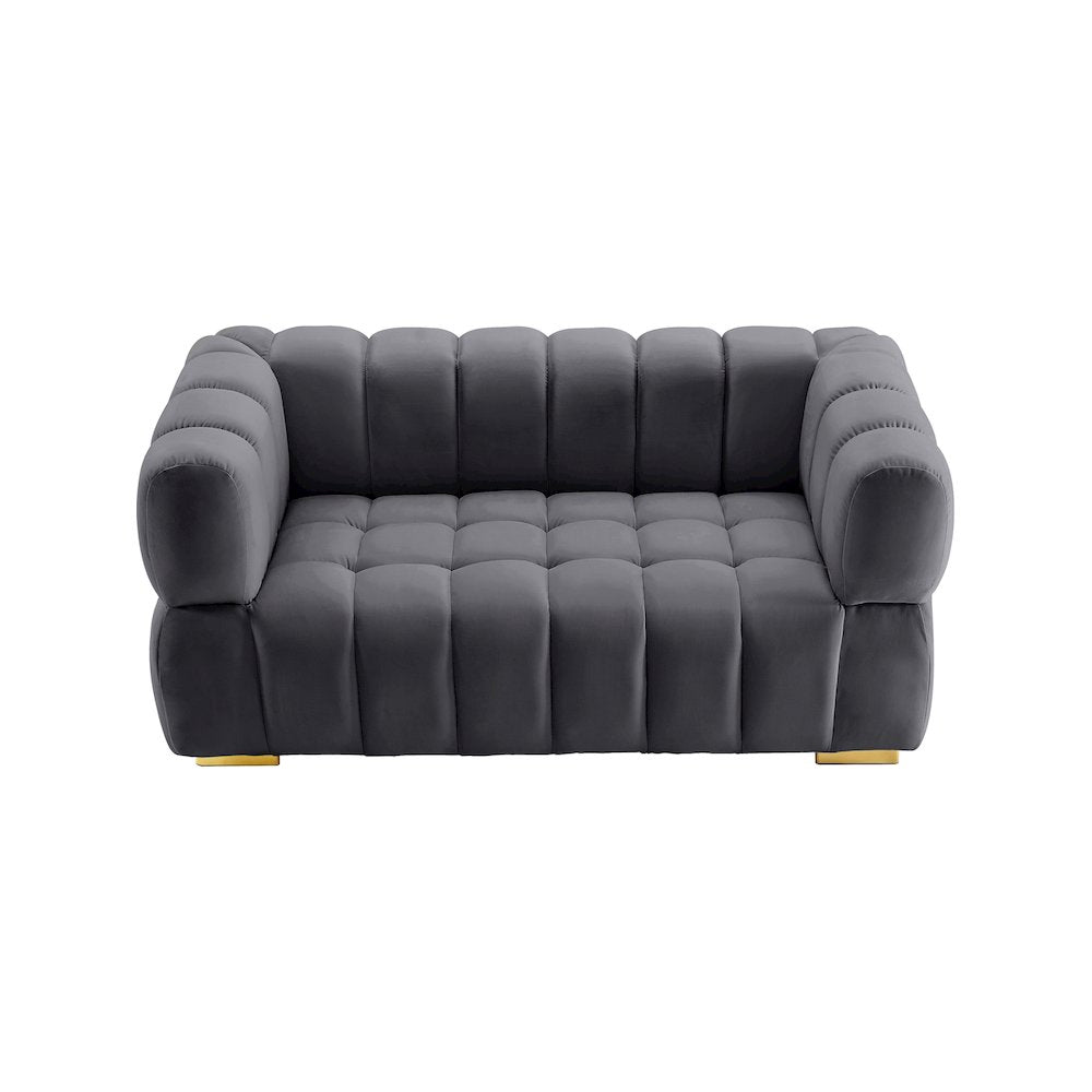 Gwen Grey Velvet Loveseat