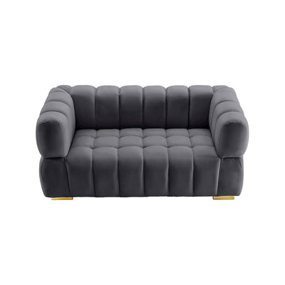 Gwen Grey Velvet Loveseat