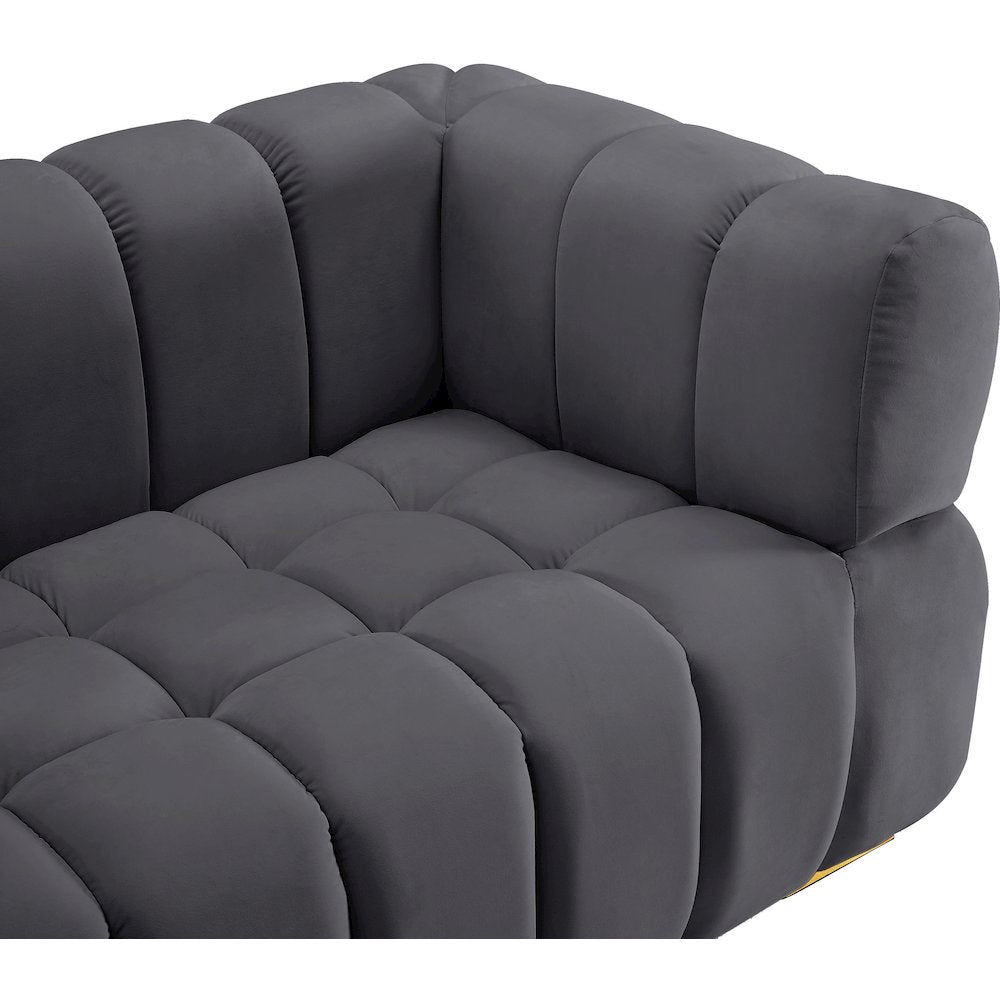 Gwen Grey Velvet Loveseat