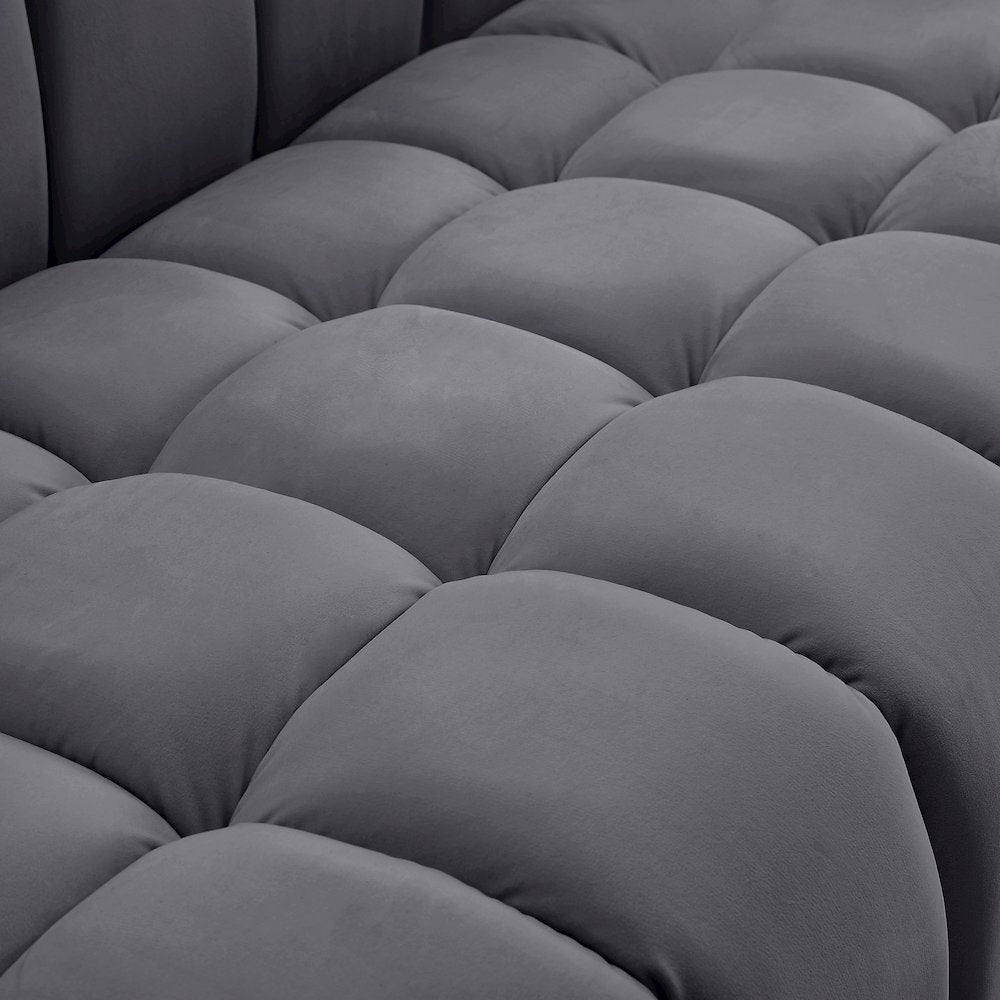 Gwen Grey Velvet Sofa