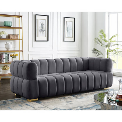 Gwen Grey Velvet Sofa