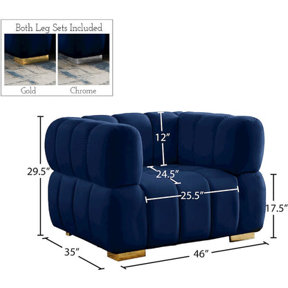 Gwen Navy Velvet Chair