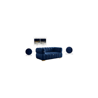 Gwen Navy Velvet Loveseat