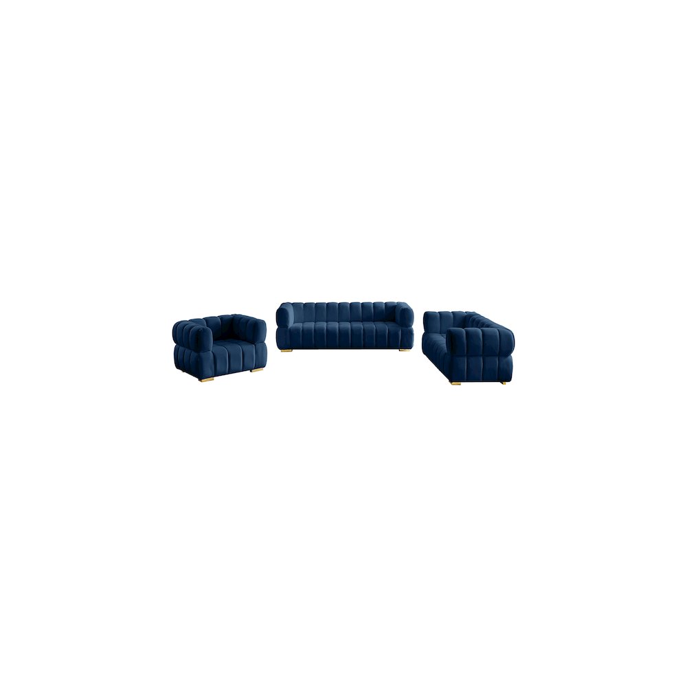 Gwen Navy Velvet Loveseat