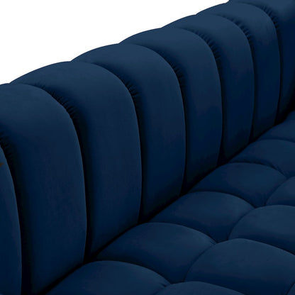 Gwen Navy Velvet Loveseat