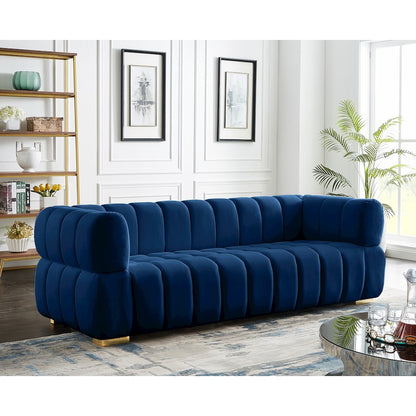 Gwen Navy Velvet Sofa