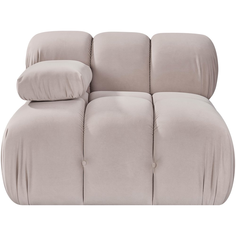 Orin Beige Velvet Performance Fabric Upholstered Modular Chair