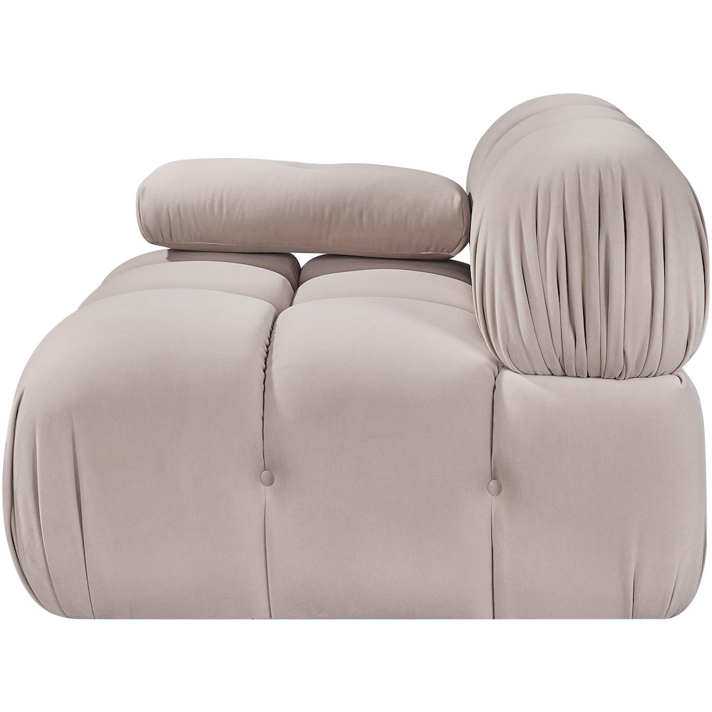 Orin Beige Velvet Performance Fabric Upholstered Modular Chair