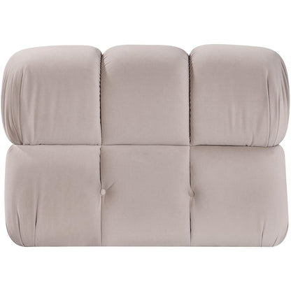 Orin Beige Velvet Performance Fabric Upholstered Modular Chair