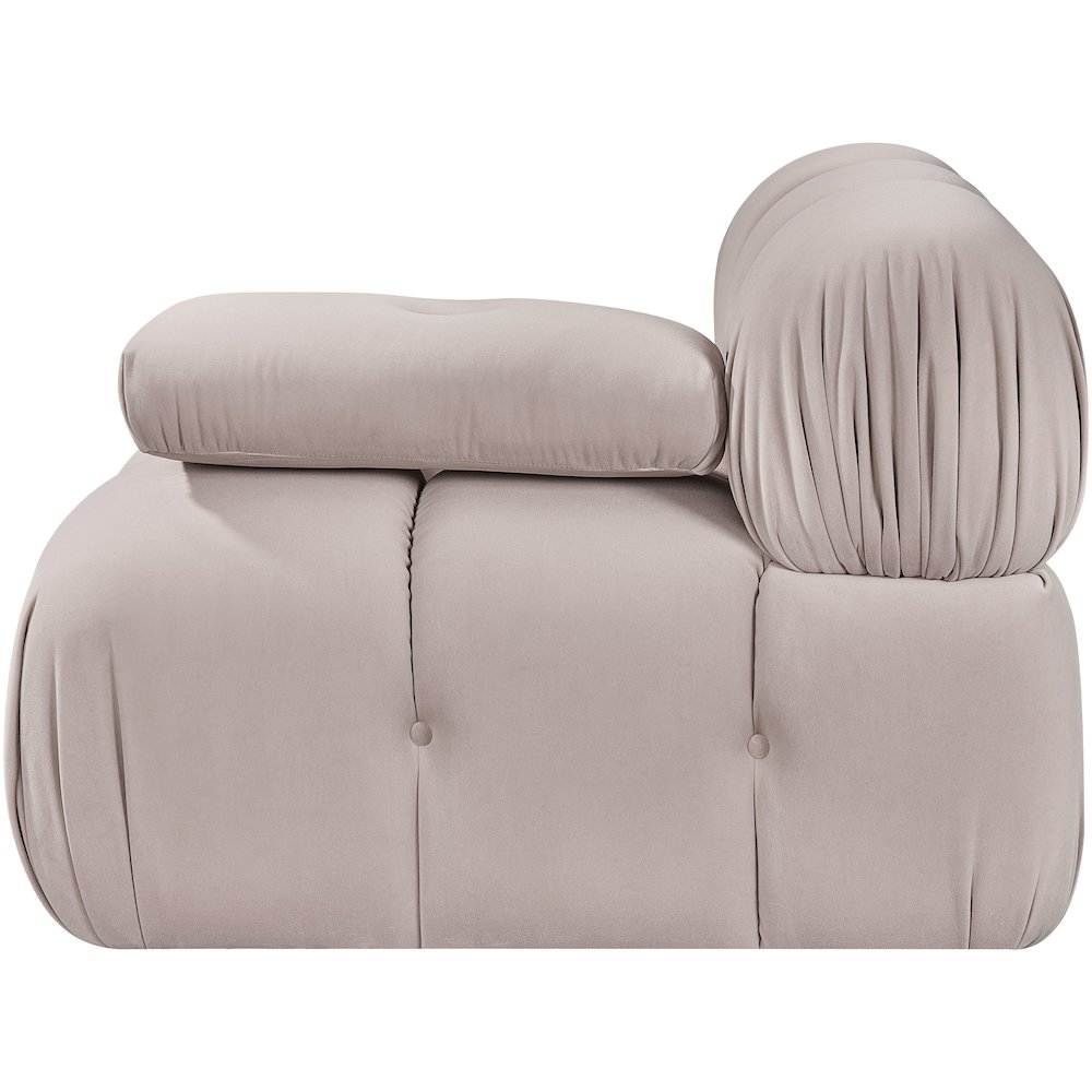 Orin Beige Velvet Performance Fabric Upholstered Modular Chair