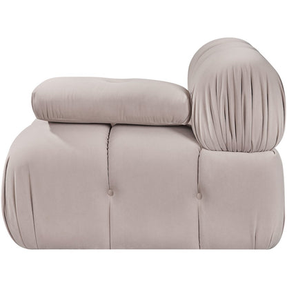 Orin Beige Velvet Performance Fabric Upholstered Modular Chair