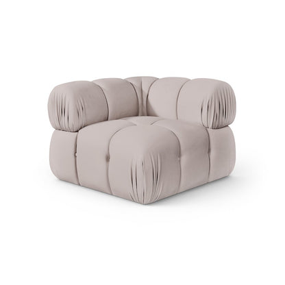 Orin Beige Velvet Performance Fabric Upholstered Modular Corner Chair