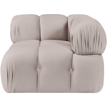 Orin Beige Velvet Performance Fabric Upholstered Modular Corner Chair